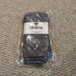 Free People Arebesk Legwarmers Vintage Ruffle Gray Pilates Yoga Dance Barre